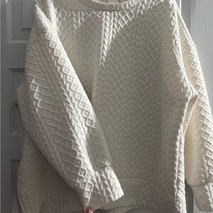 Sharagano Cream Textured Sweater